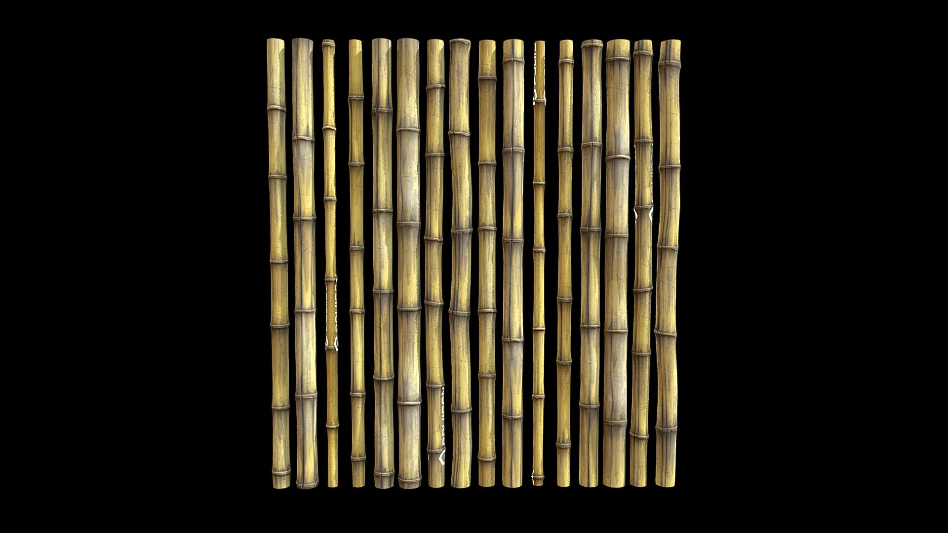 Bamboo Atlas Dried Old 001 3d model