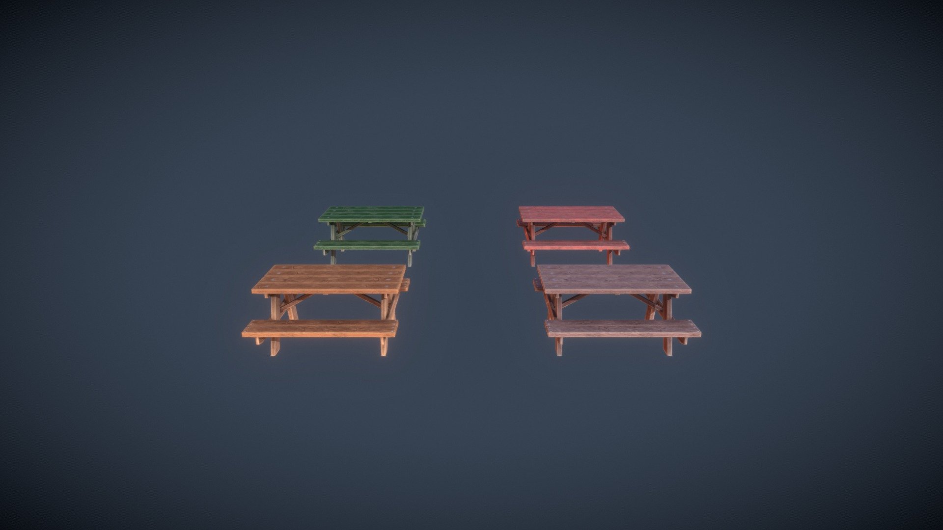 Low poly stylized Picnic Table 3d model