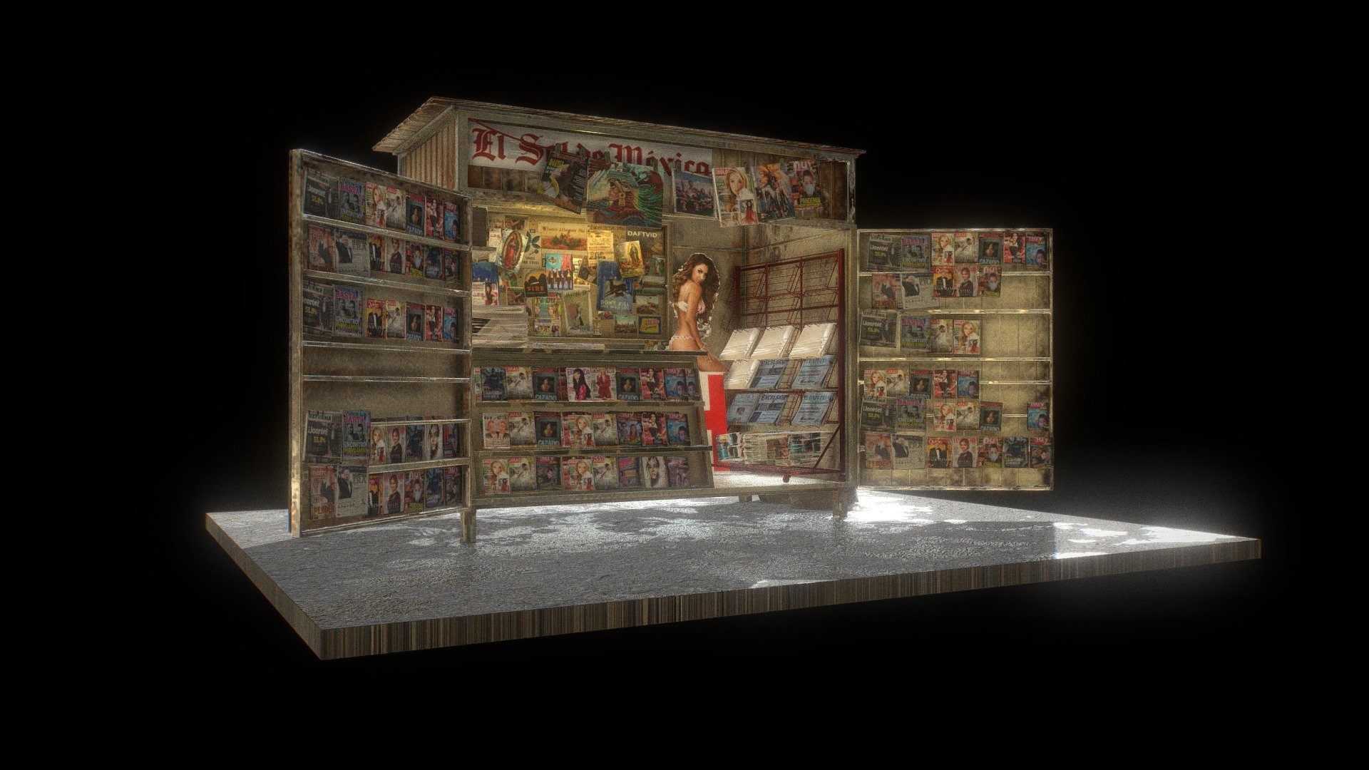 Mexican Newspaper Stand 3d model