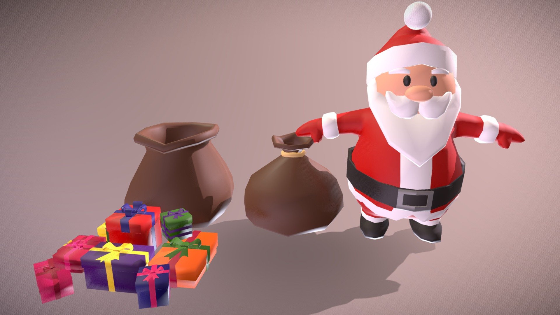 Santa Claus with Presents 3d model