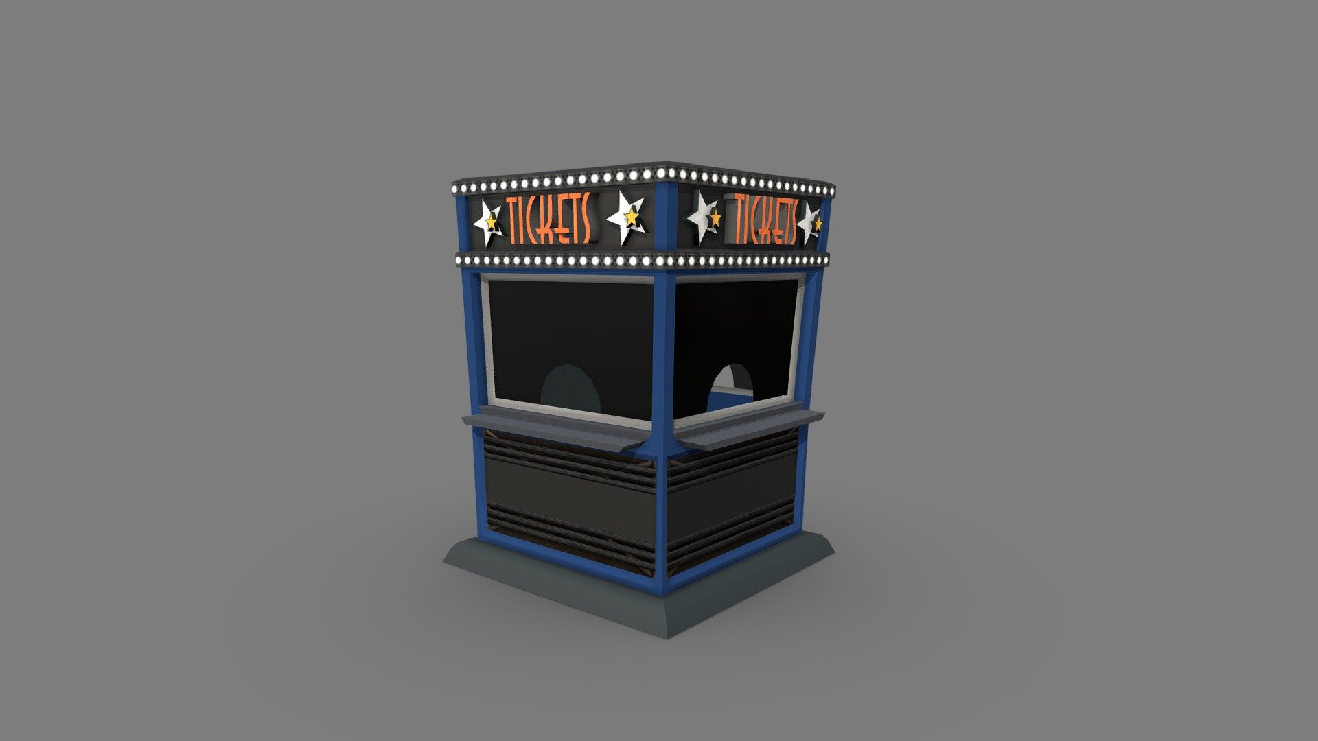 Amusement Park ticket booth 3d model