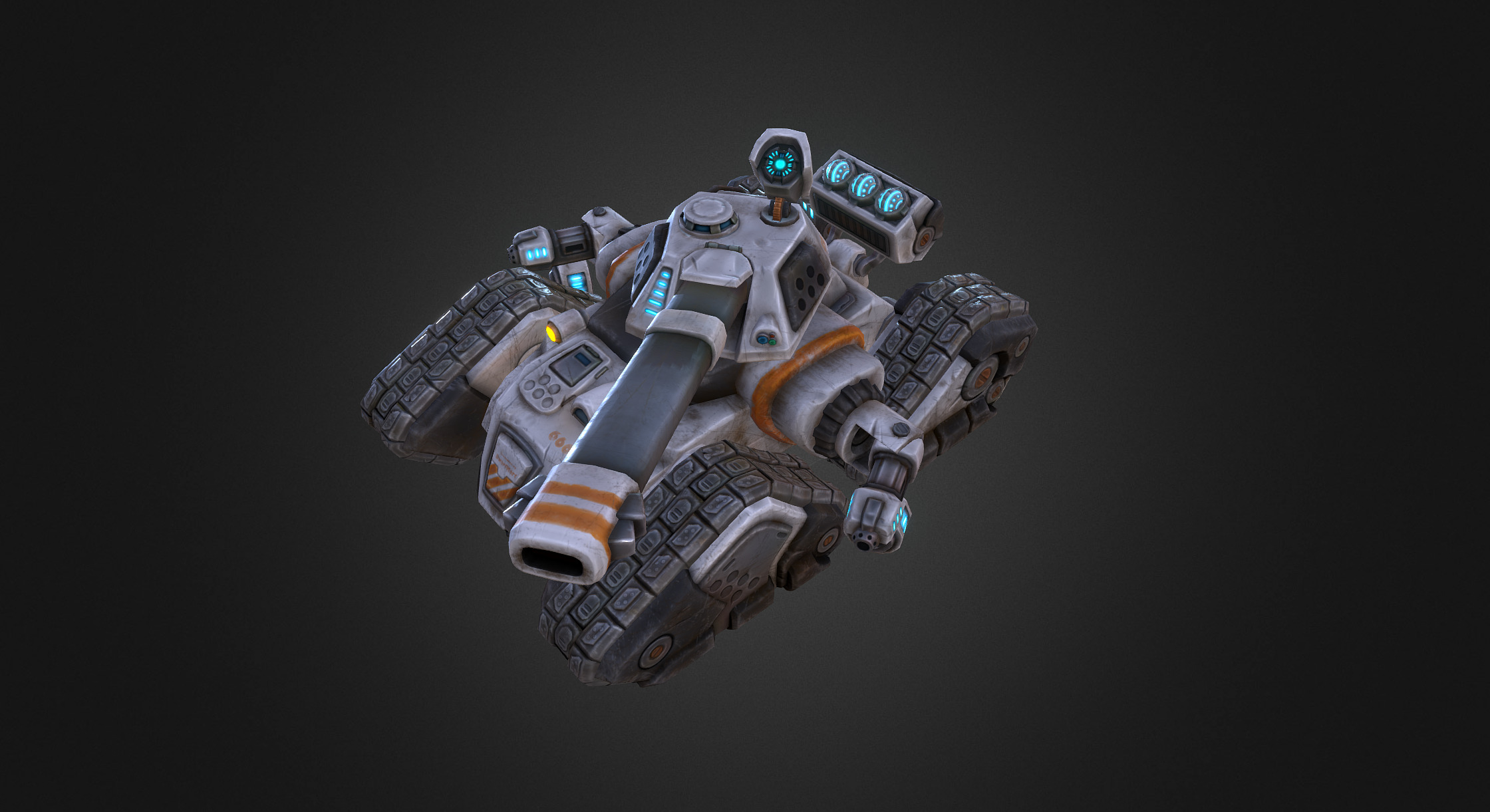 Scifi Tank ingame model 3d model