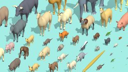 60+ Animals Assets Pack (Low poly)