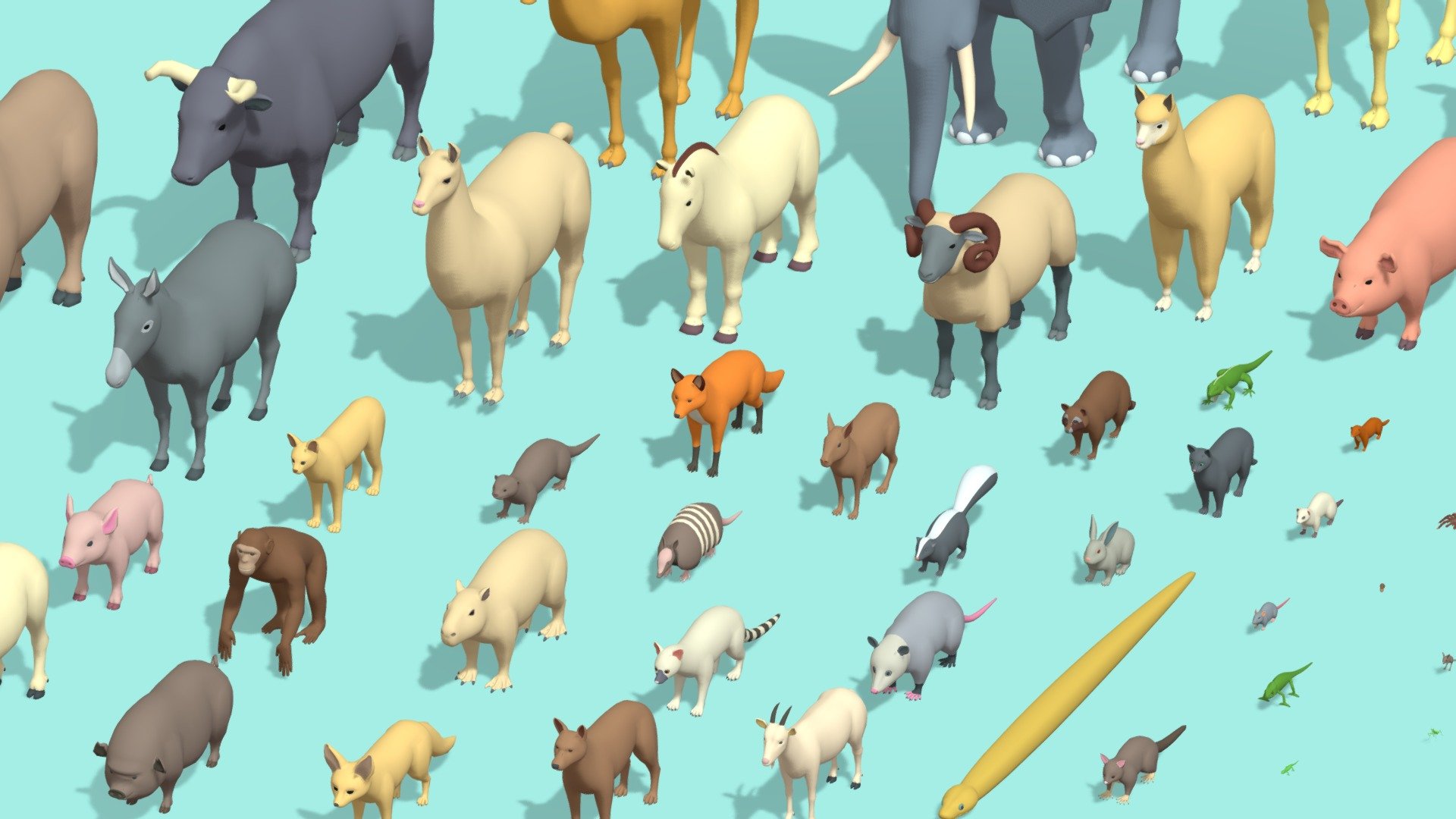 60+ Animals Assets Pack (Low poly) 3d model