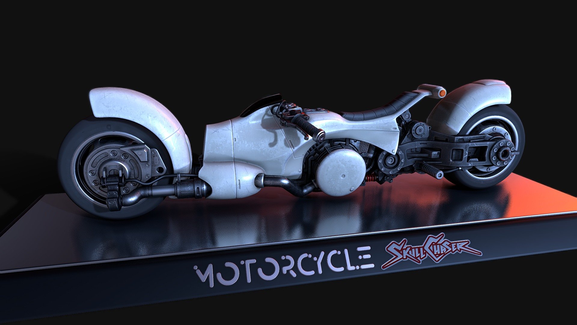 Skull_Chaser Motorcycle_actionfigure style 3d model