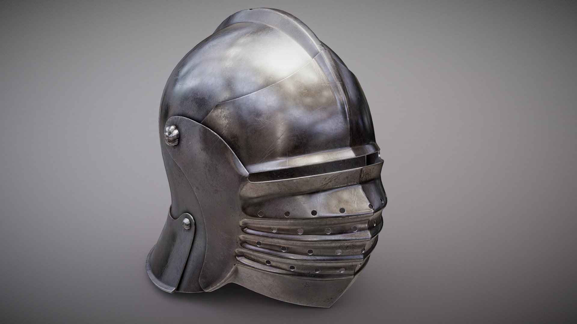 Bellows Visored Sallet 3d model