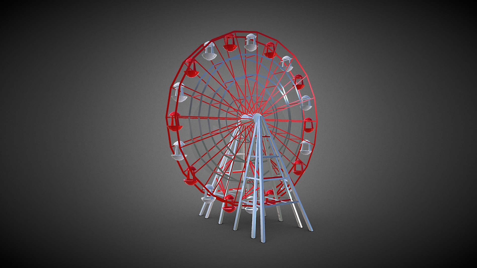 Carousel Ferris wheel VR 3d model