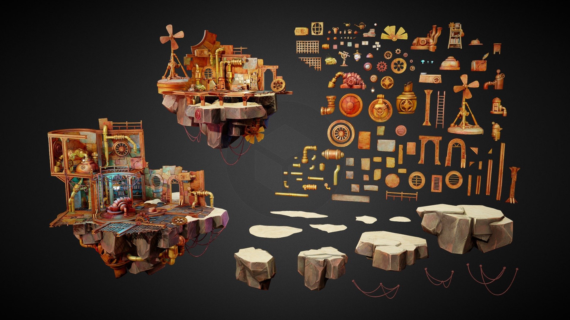 Martian Junkyard 3d model