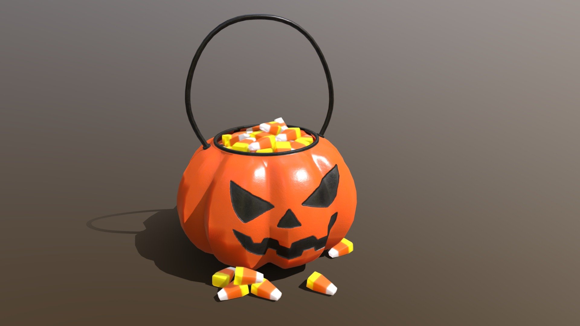 Halloween Plastic Pumpkin Candy Pail 3d model