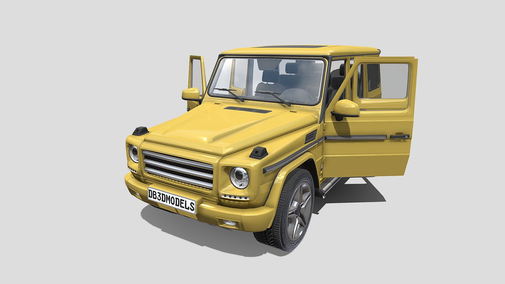 Generic Luxury SUV with interior 3d model