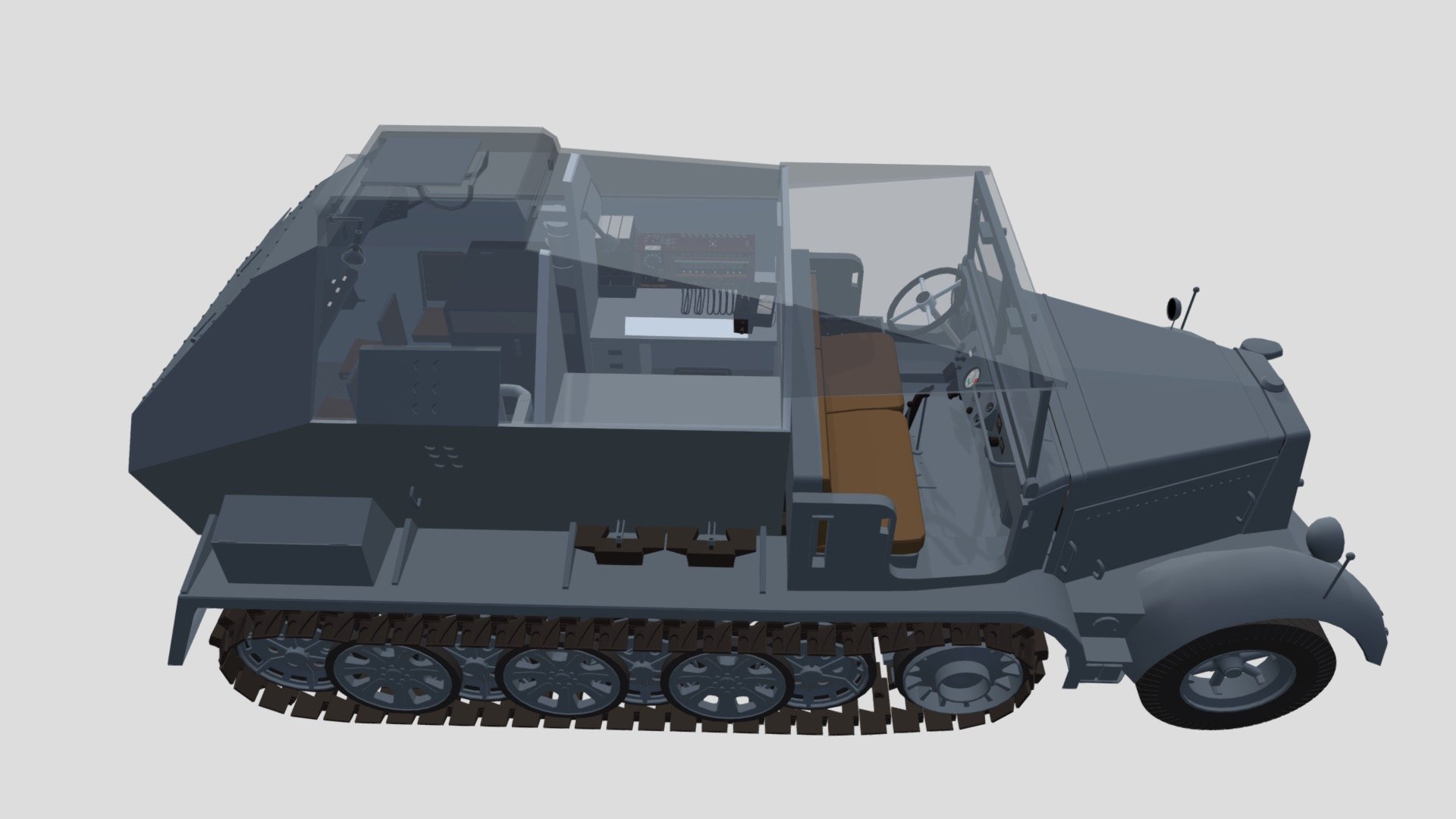 Sd.Kfz. 7/3 Feuerleitpanzer ( interior ) 3d model