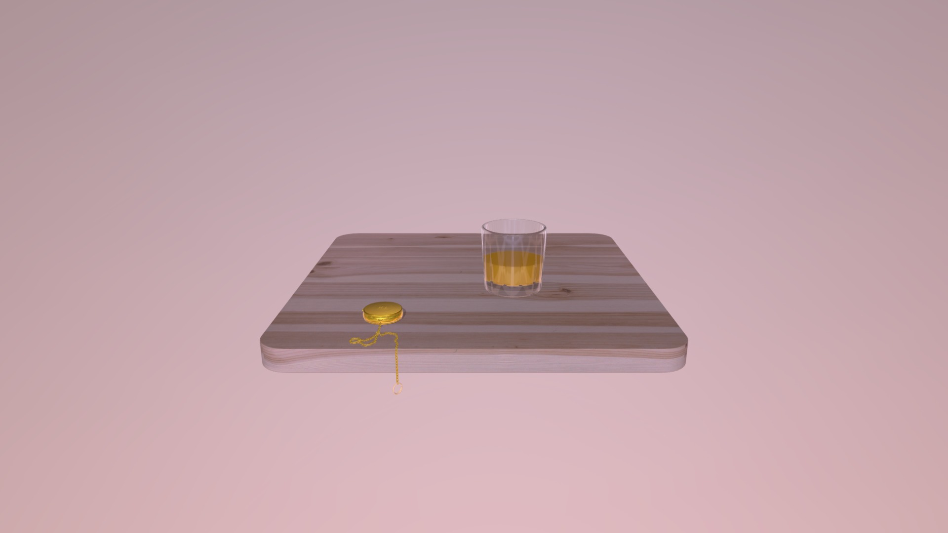 Old Watch and Whiskey 3d model