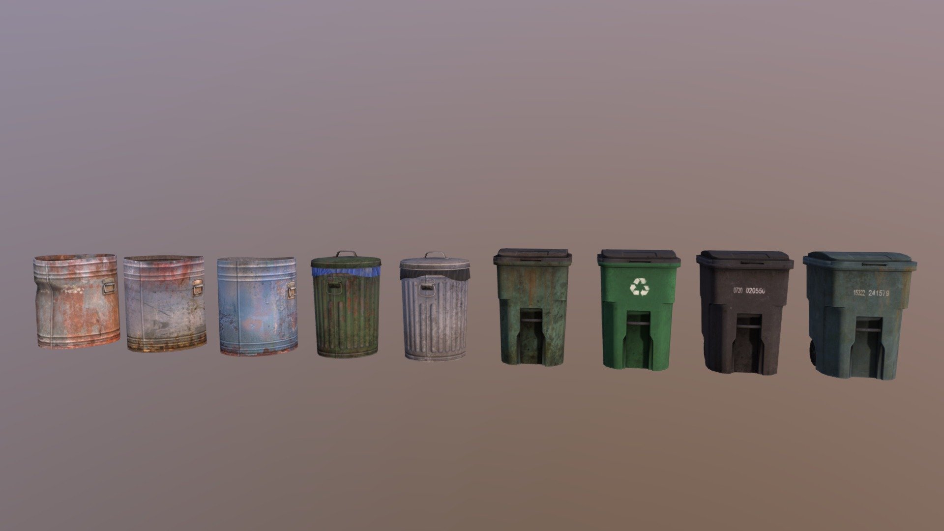 Low Poly Trash Can 3d model