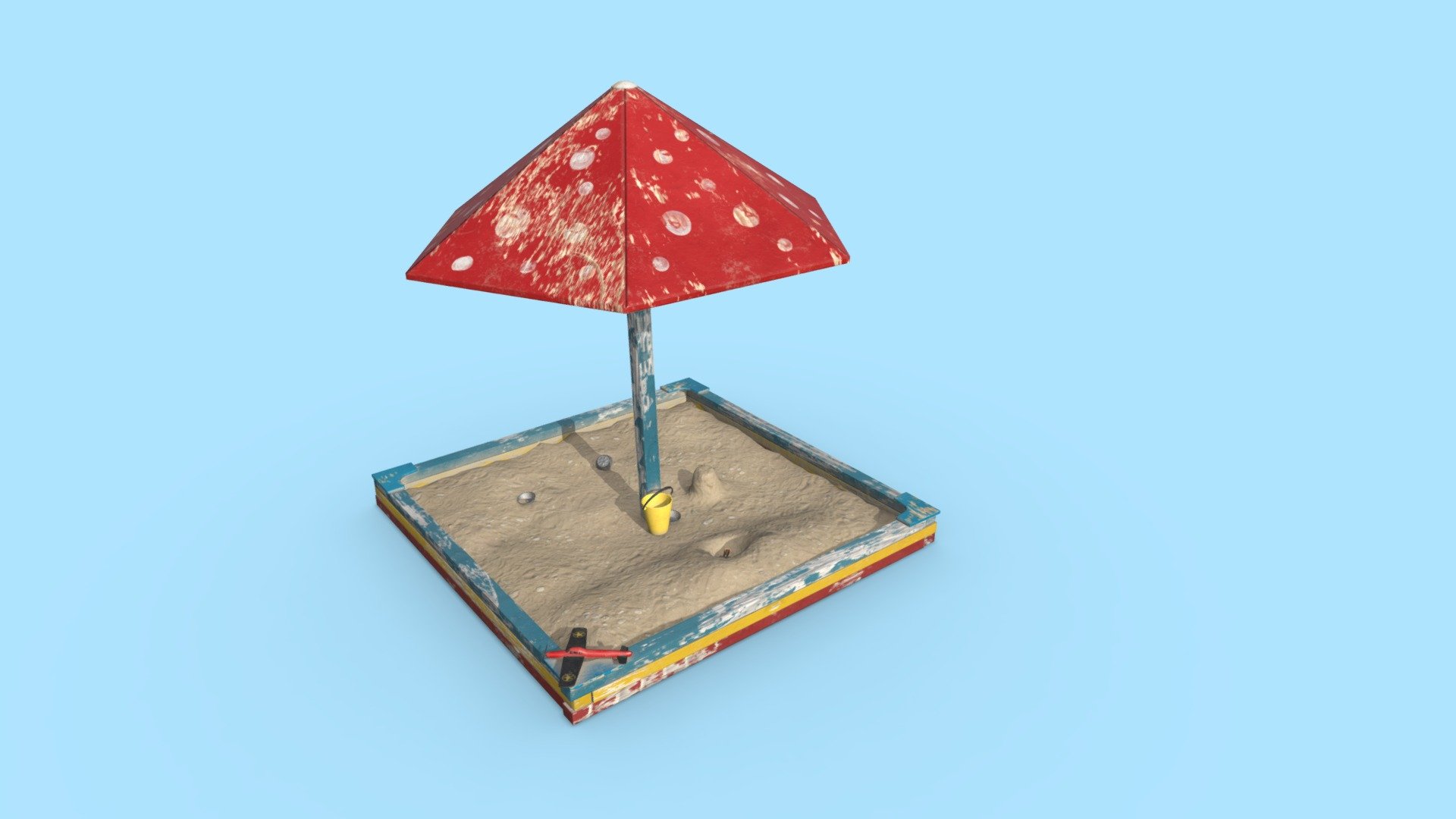 Old Sand Box | Game Assets 3d model