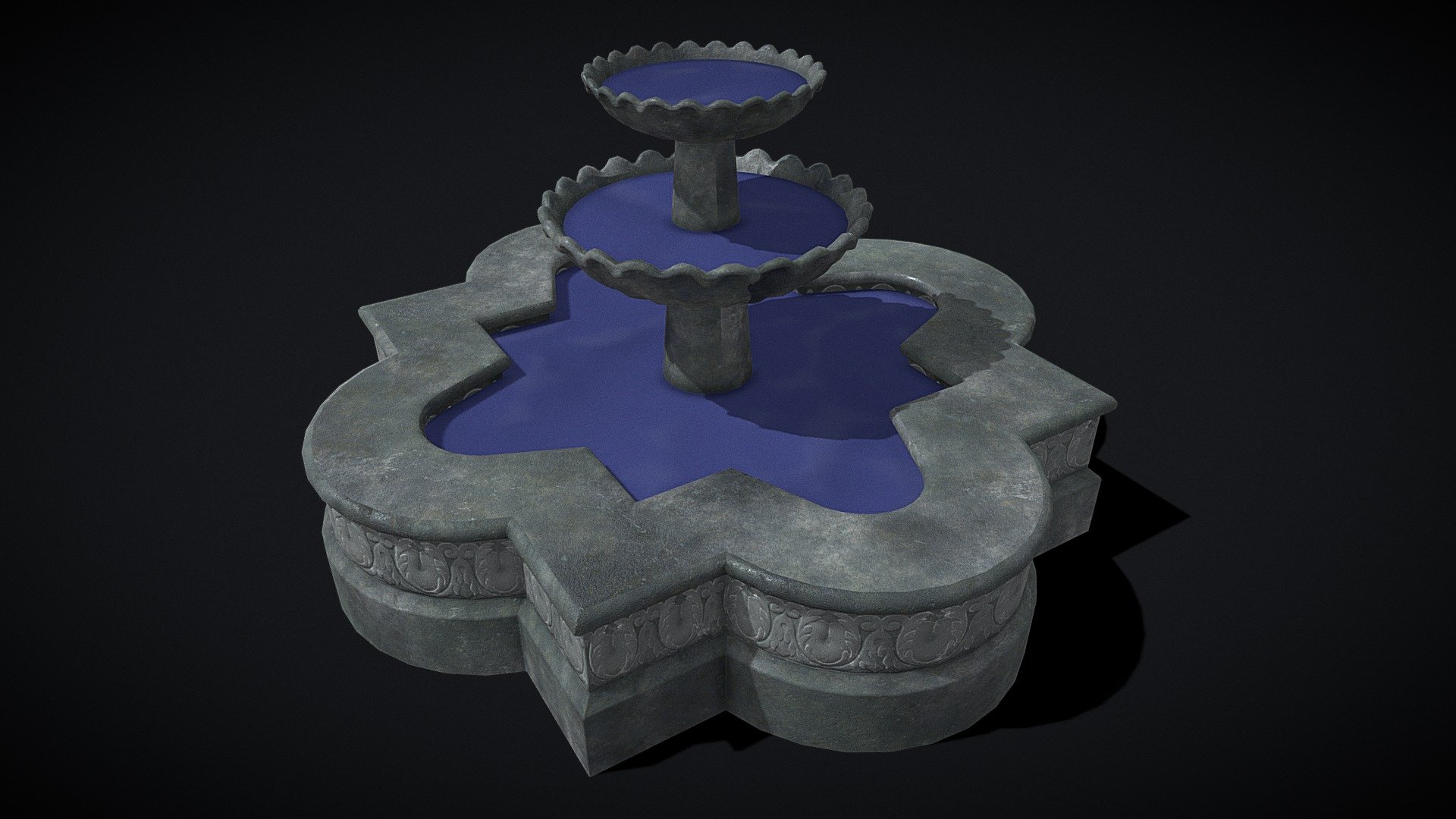 Quatrefoil Multi Level Fountain 3d model