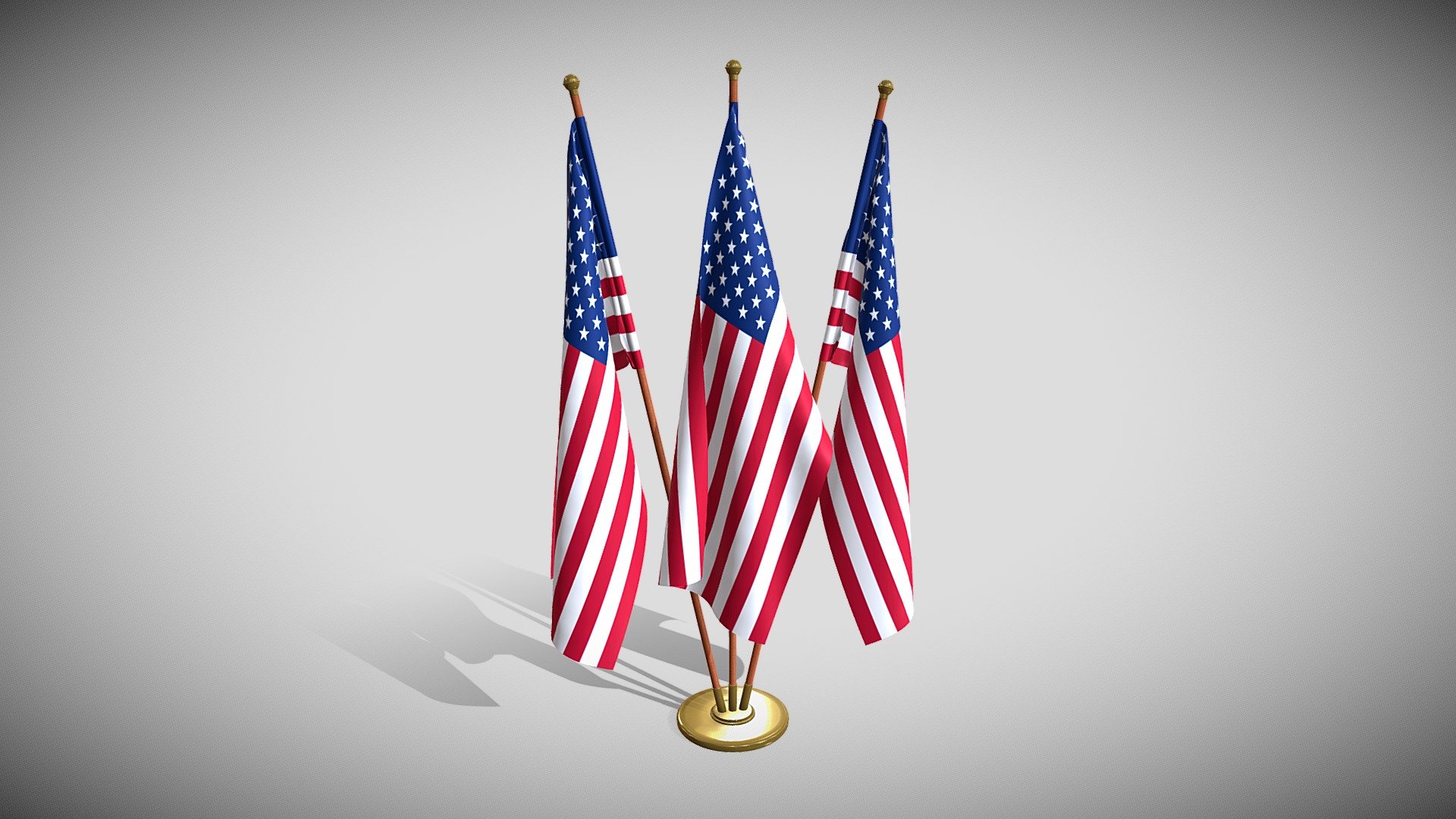 US Flag Pack 3d model