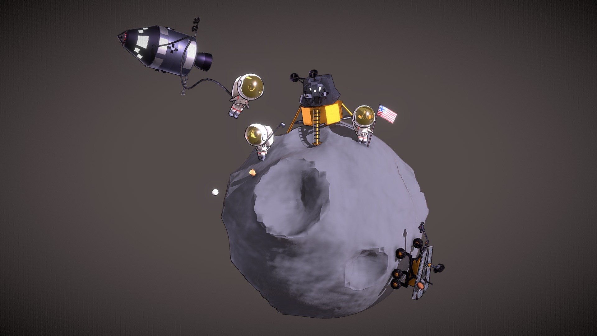 The Moon Landing V.2 3d model