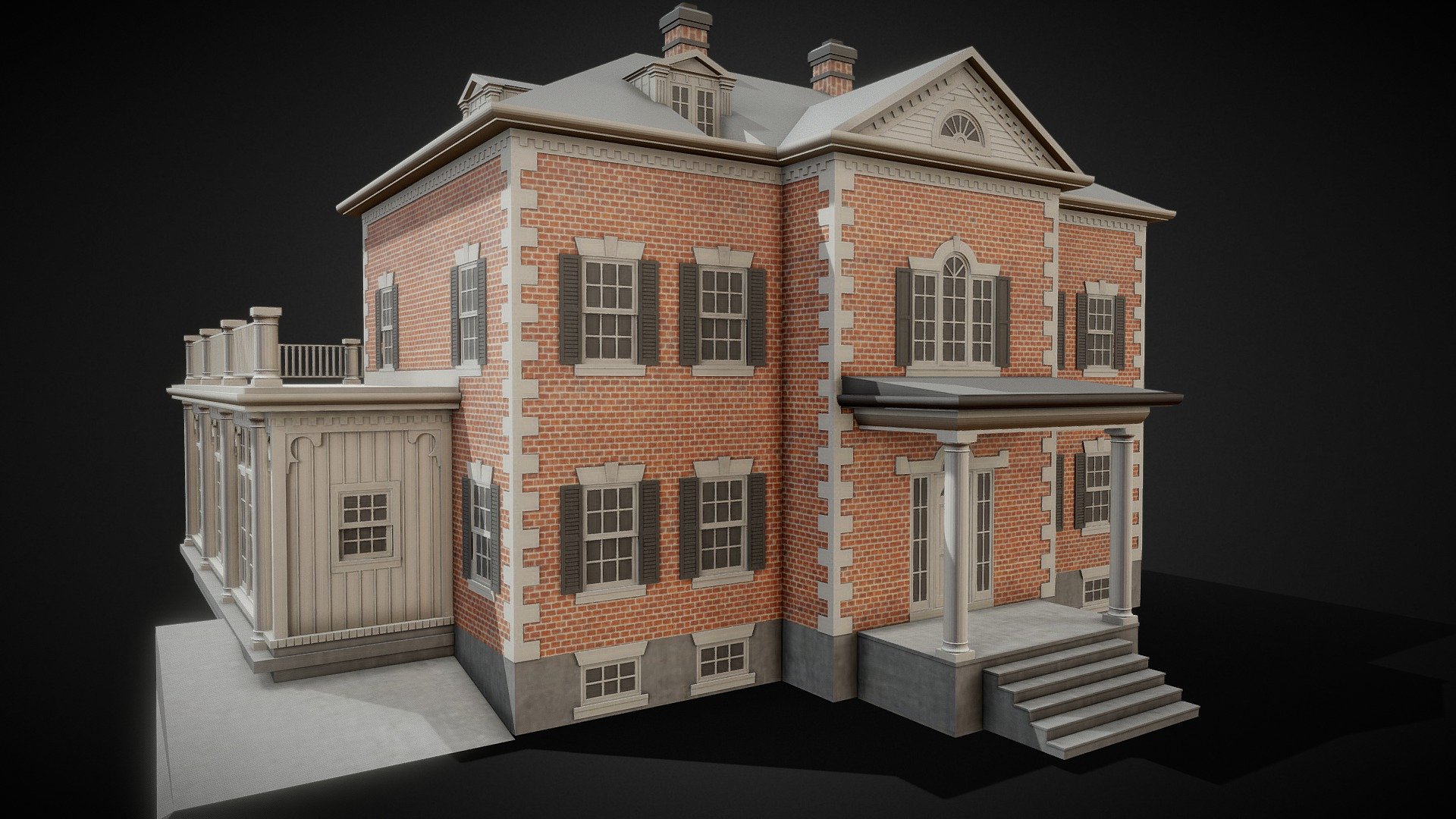 Colonial Style House 3d model