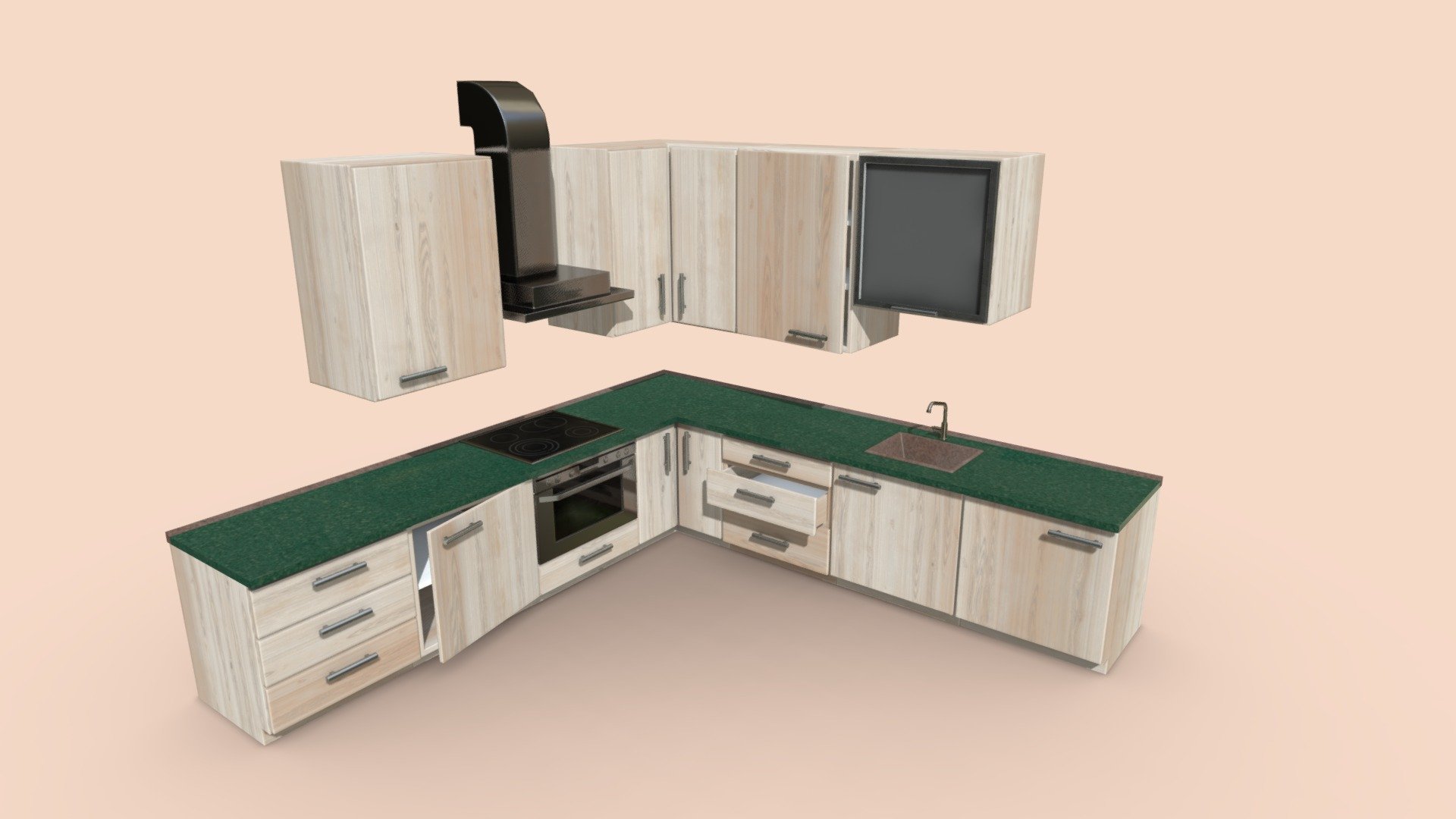 Kitchen Furniture Set | Game Assets 3d model