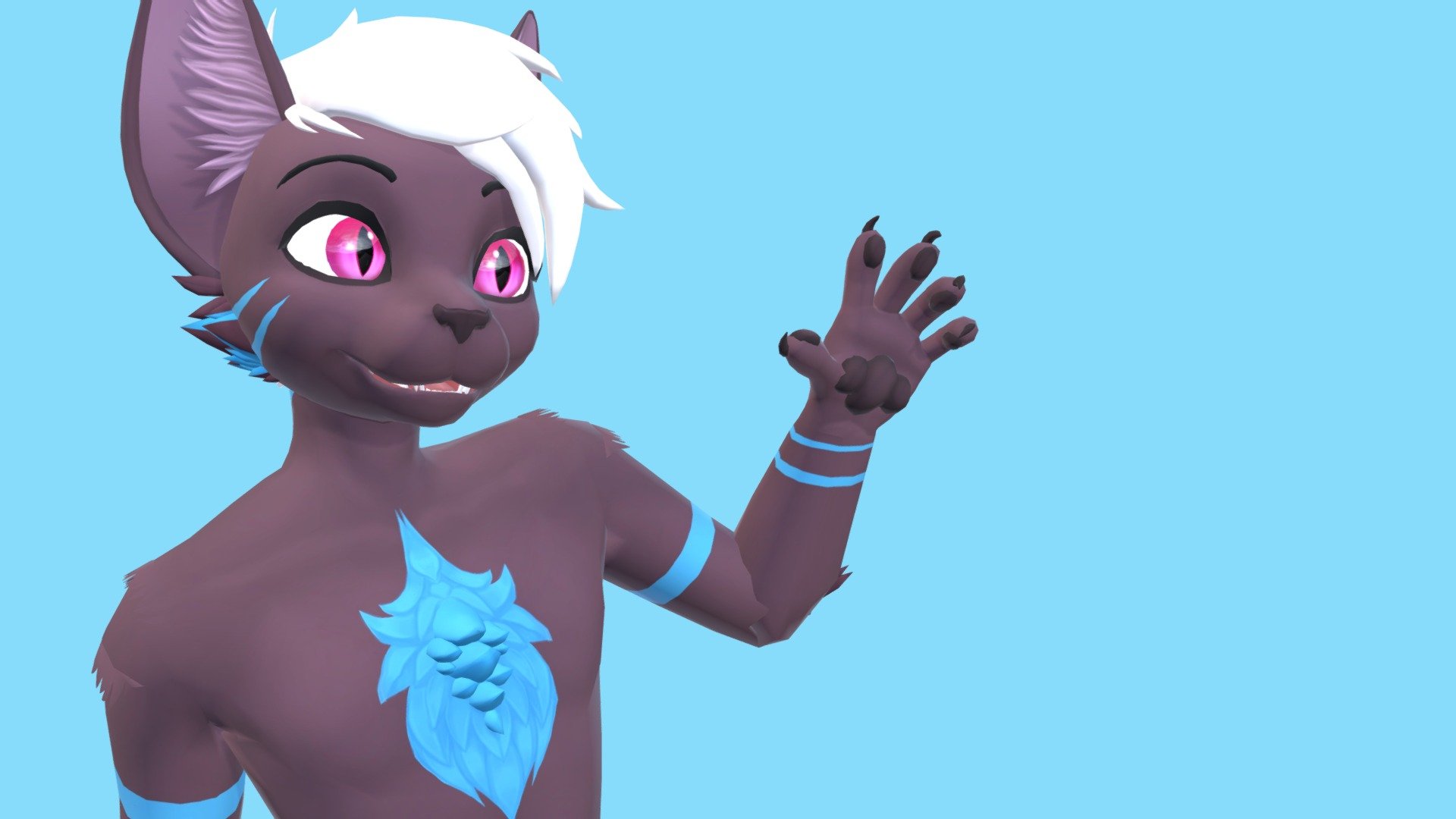 Meeps Kitten VRChat Avatar (Updated) 3d model