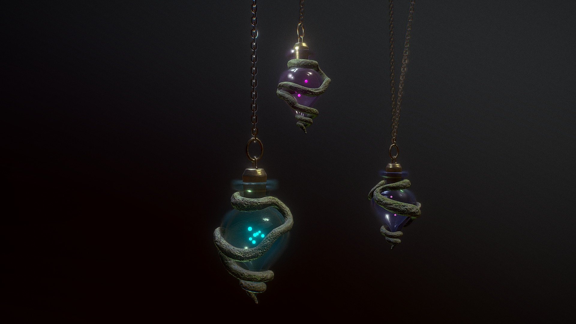 Magic Bottles 3d model