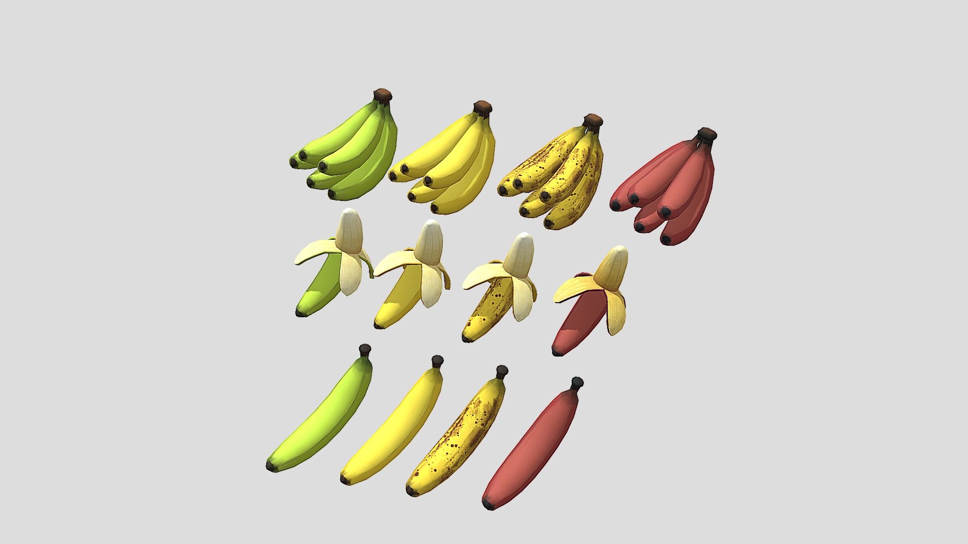 Cartoon Bananas 3d model