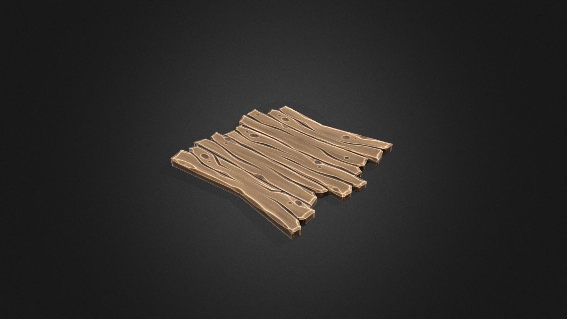 Stylized Low-poly Wood Floor 3d model