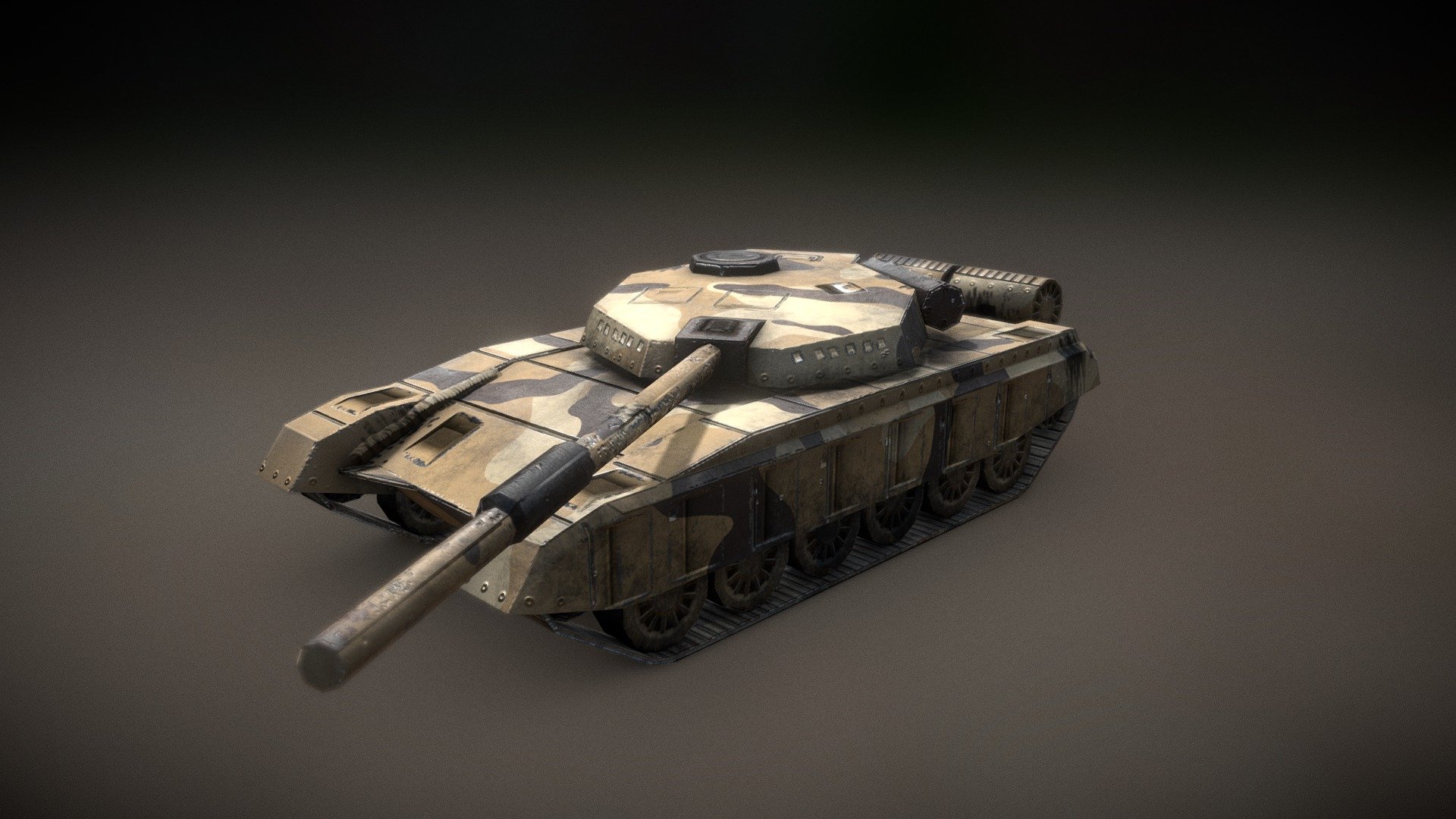 Low Poly T-72 Tank 3d model