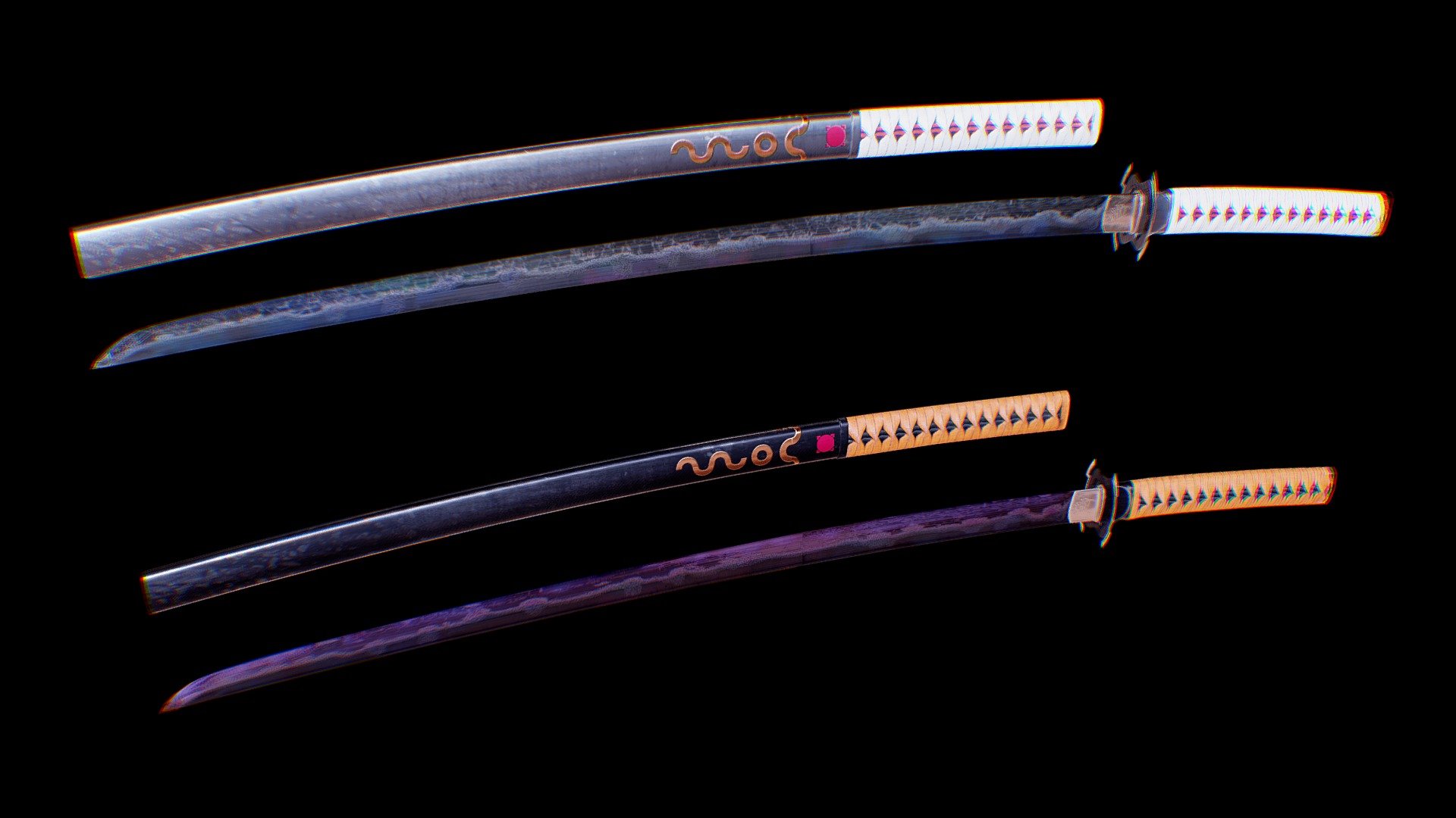 futuristic Katana sword 3d model