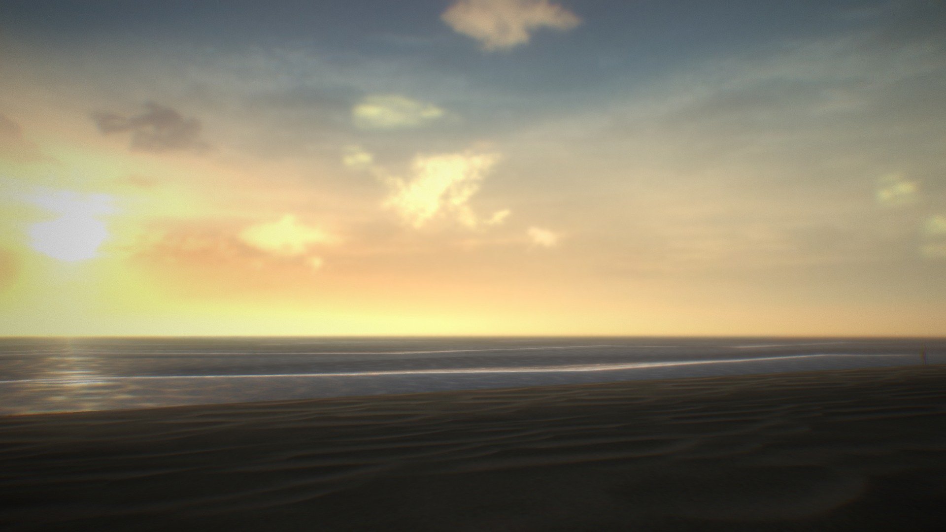 Hazy Sunset in July 3d model