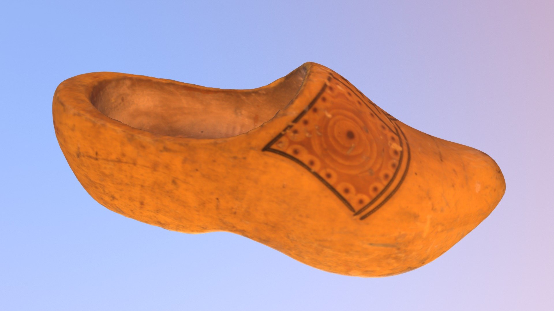 Old Wooden Clog 3d model