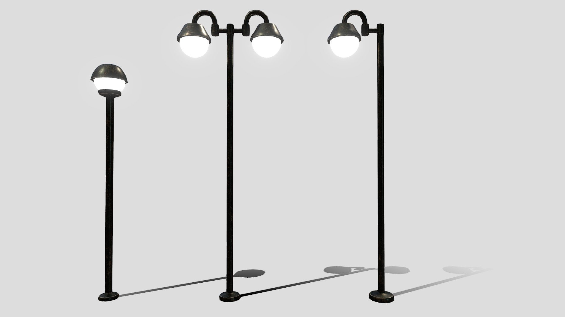 Decorative lighting pole pack 3d model