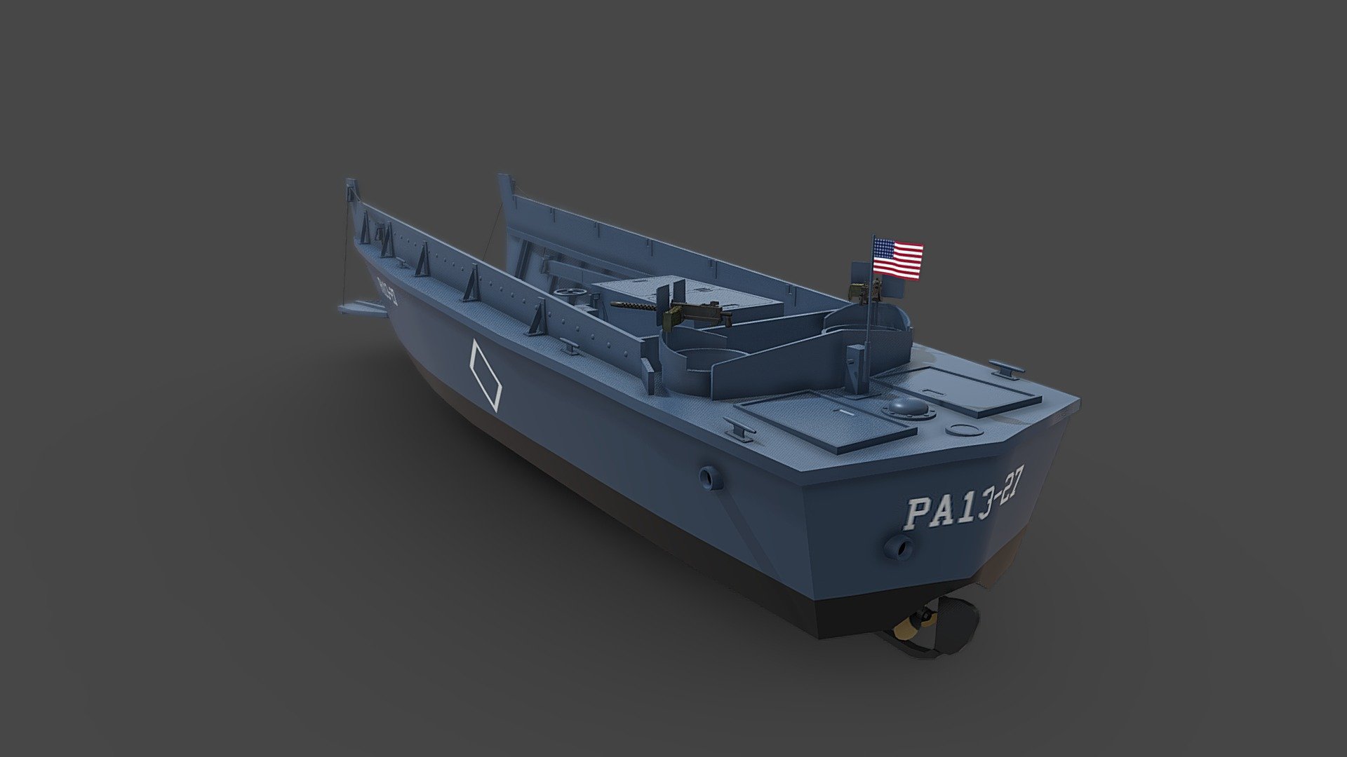 LCVP Higgins boat (1945) 3d model