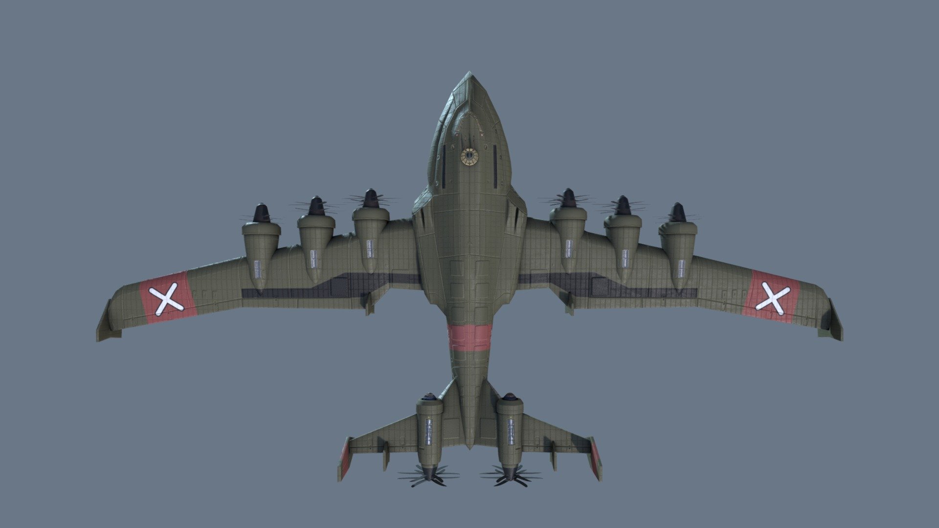 Shmup-Style Bomber Plane 3d model