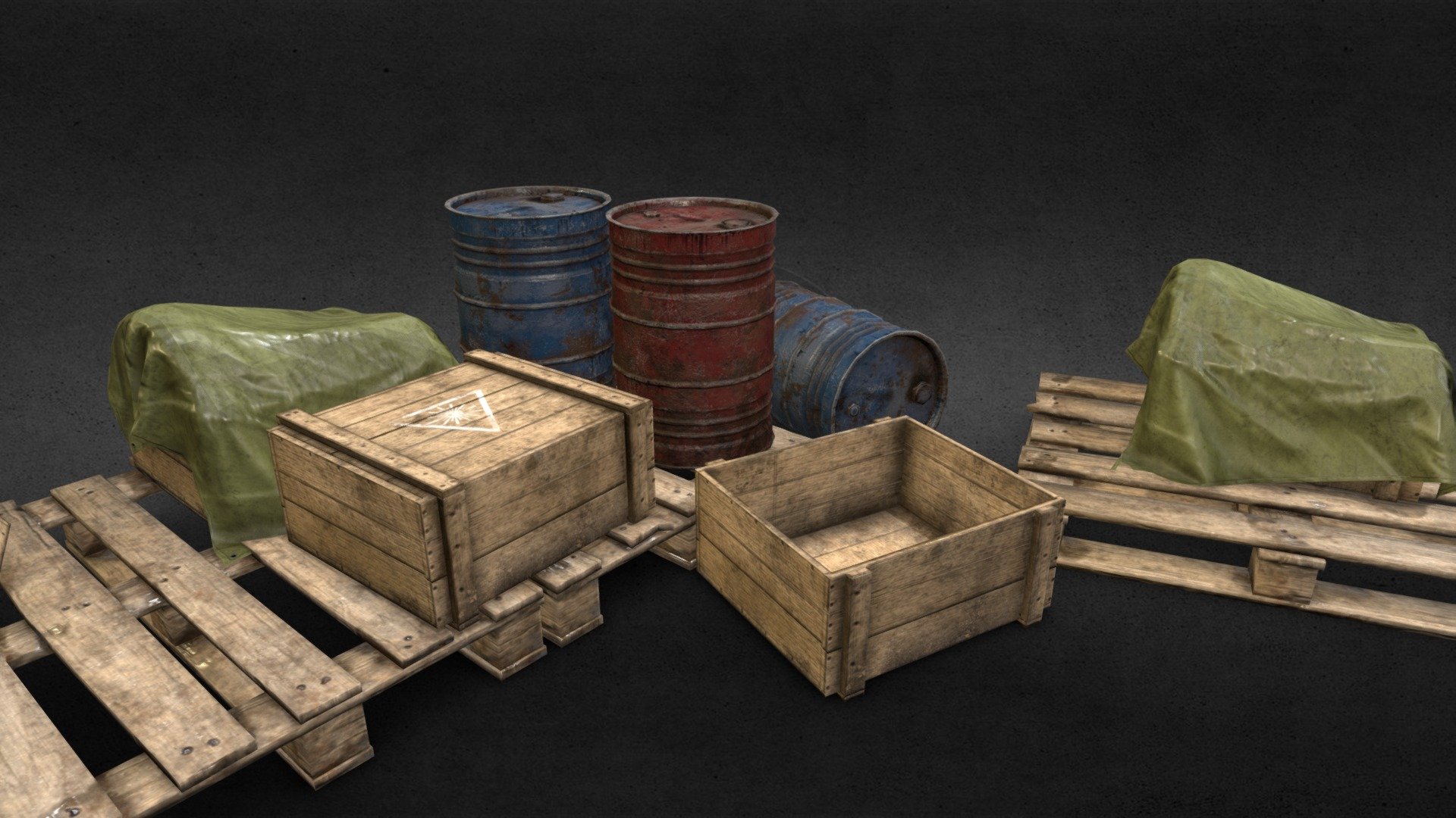 Factory equipment assets 3d model