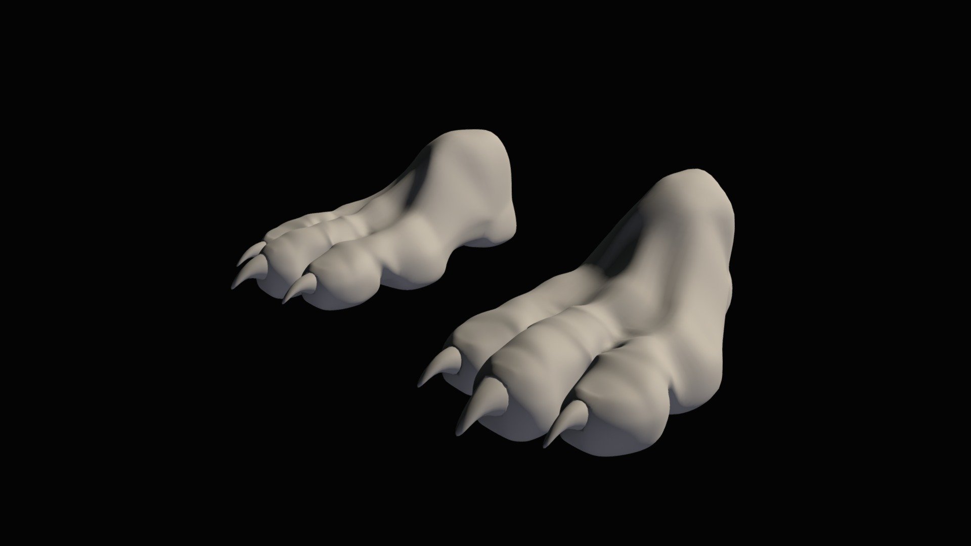 3 fingers paws 3d model