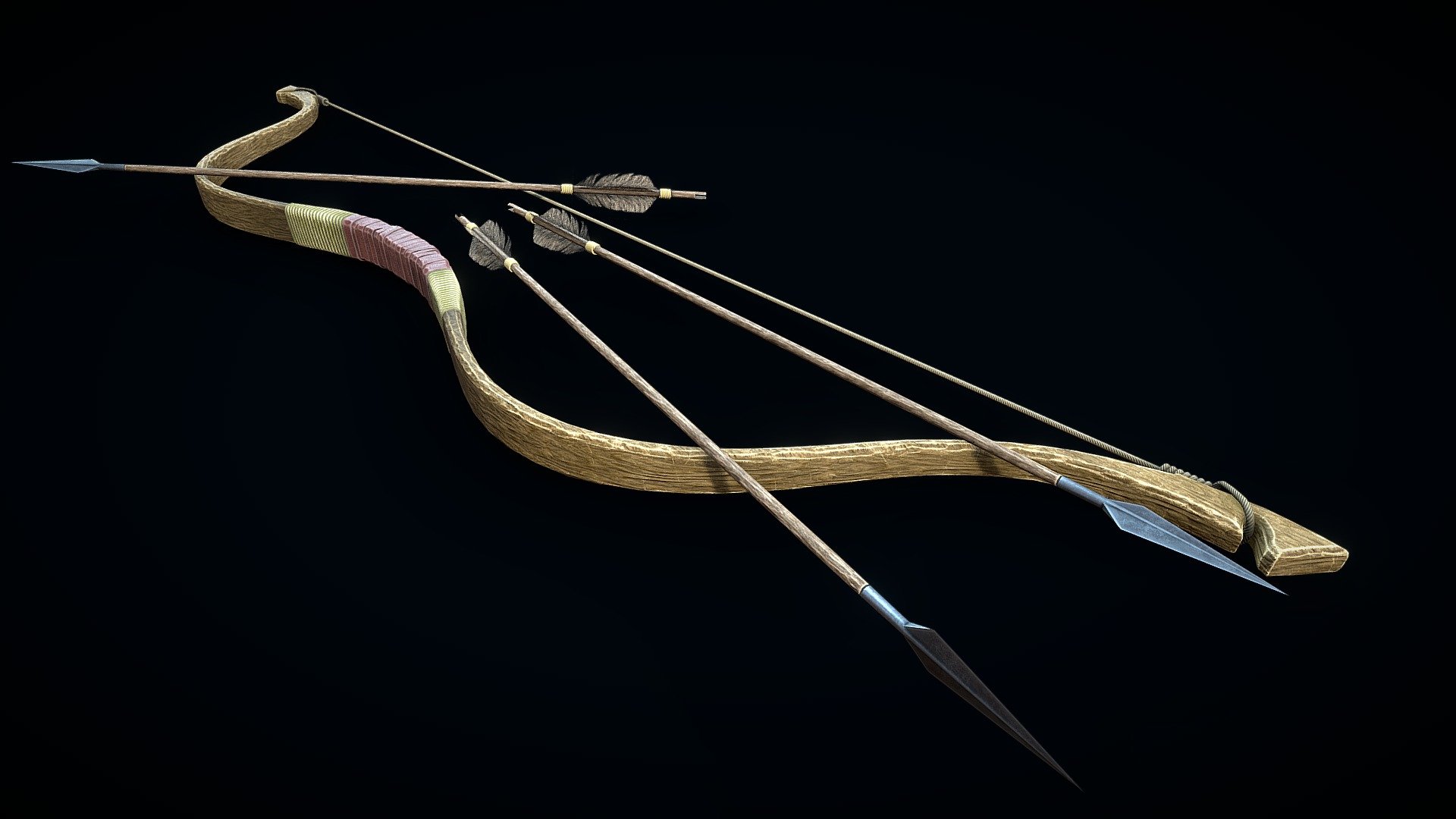 Medieval Short Bow 3d model