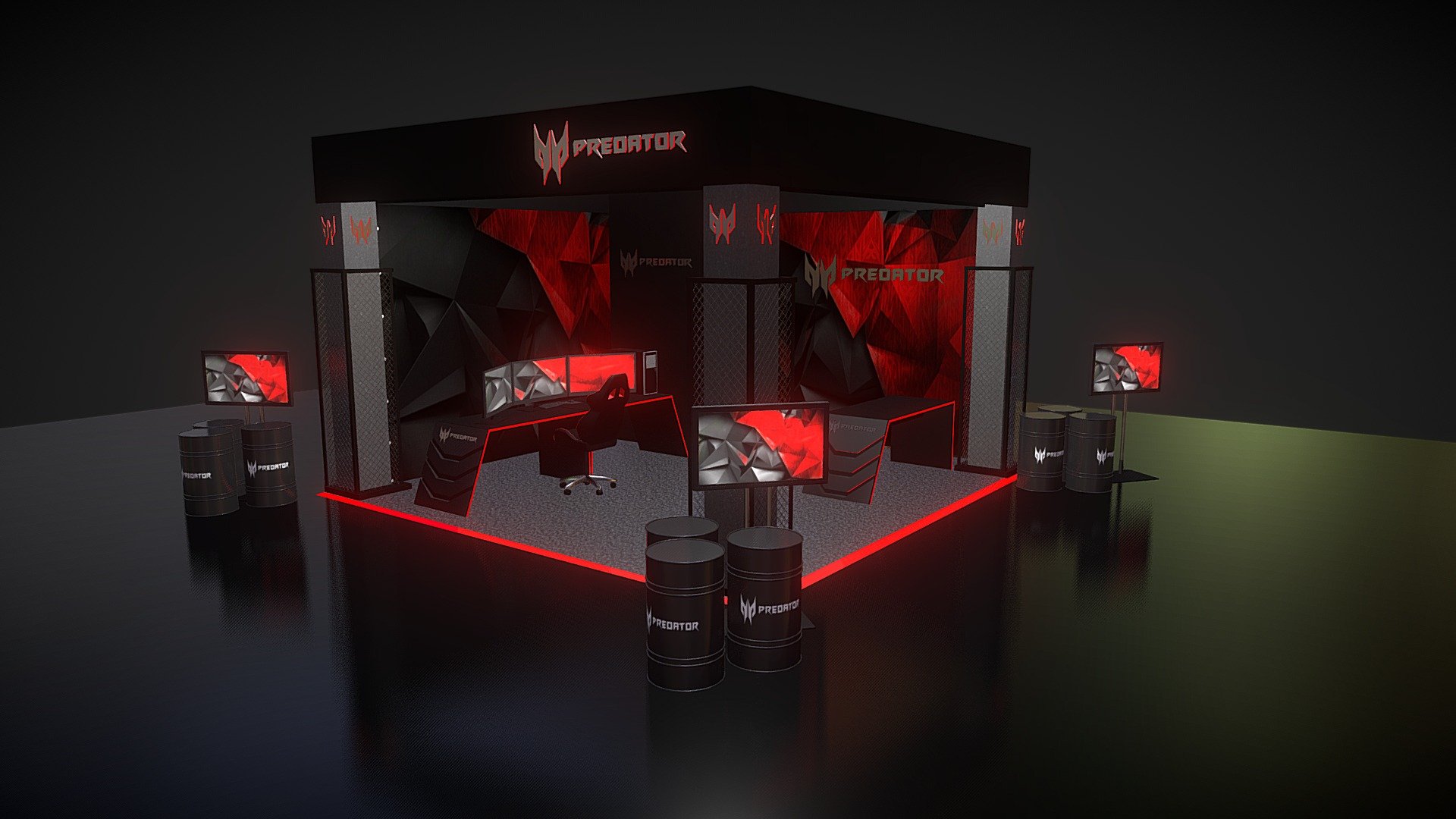 Predator Acer booth 3d model