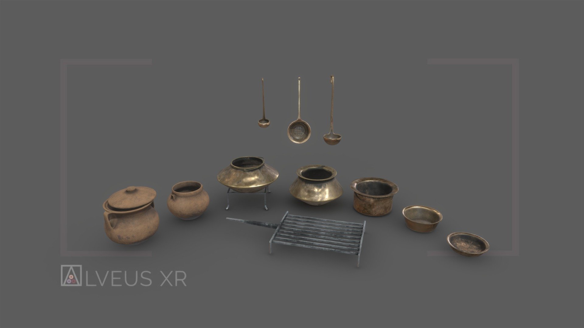 Utensilios de cocina romana | Cooking Utensils 3d model