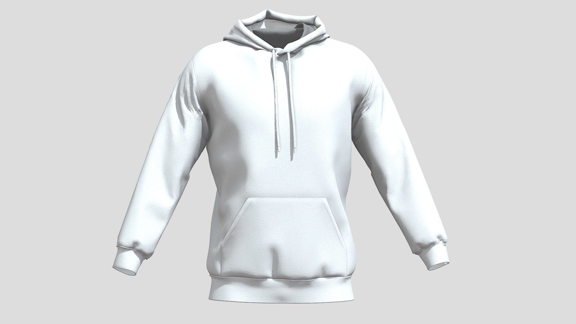 Hoodie White PBR Realistic 3d model