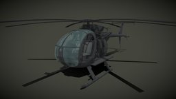 Low Poly MH-6 Little Bird