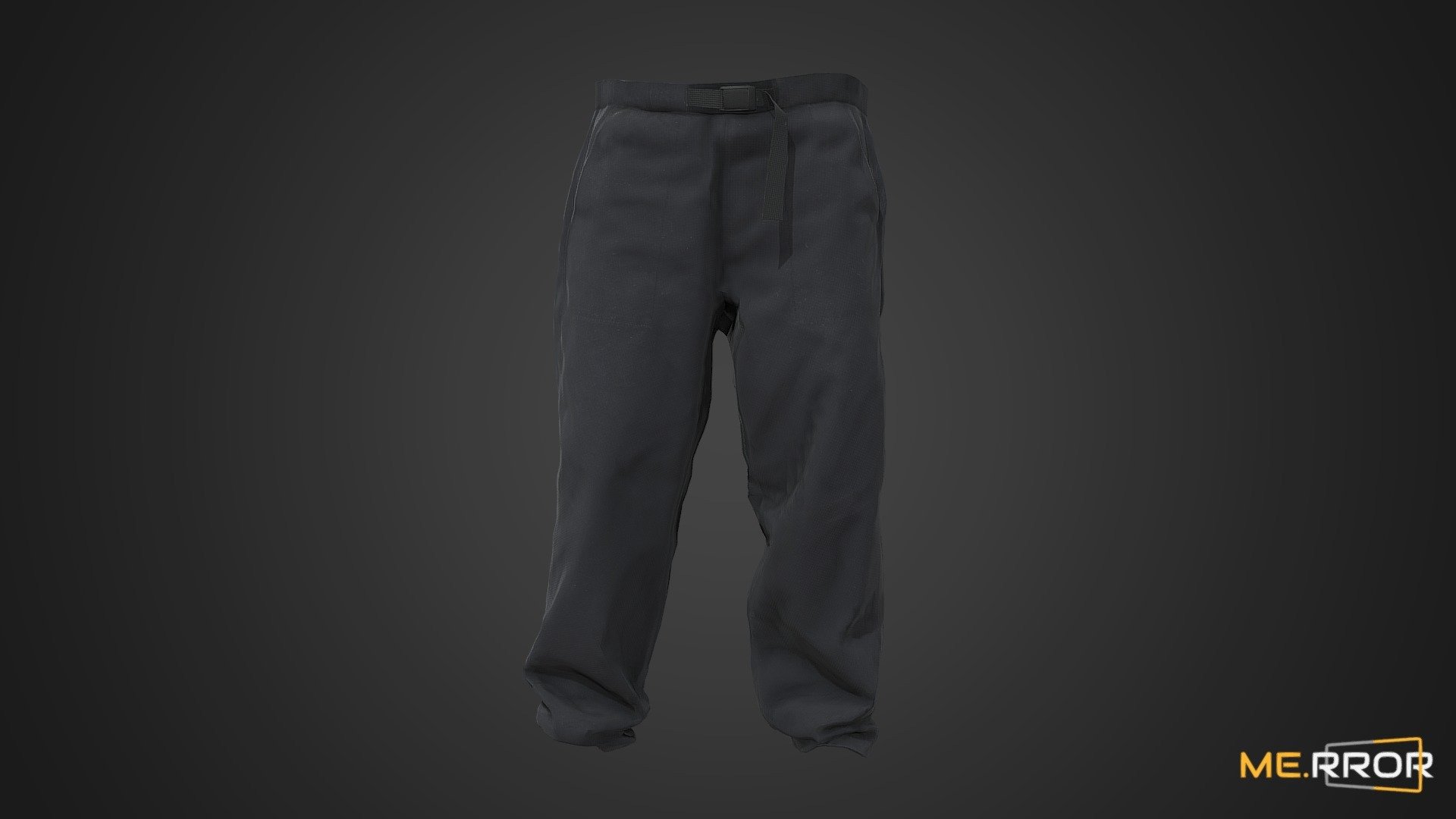 [Game-Ready] Black Buckle Pants 3d model