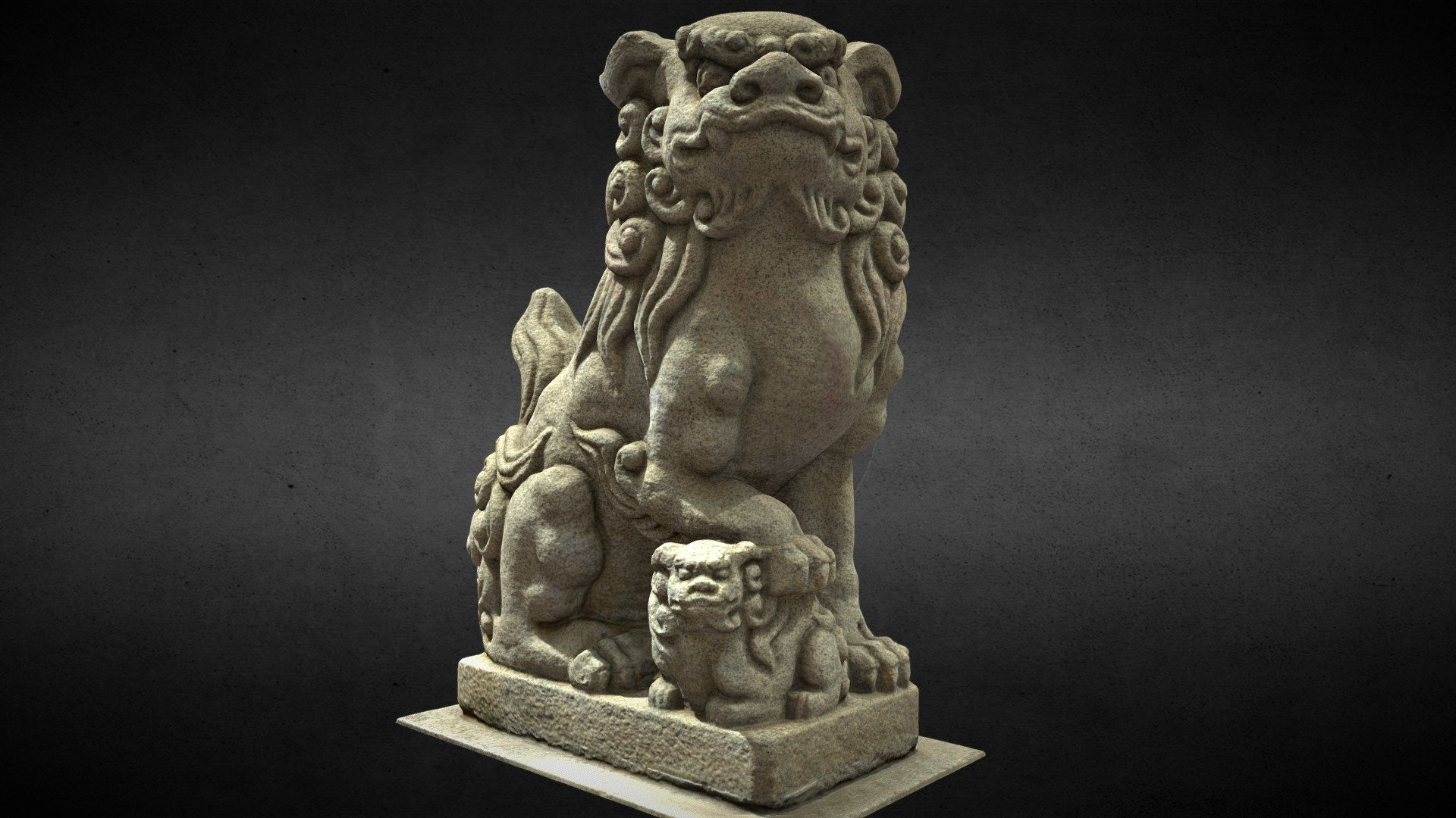 Lion-statue-035F 岡山壽天宮（福德祠） 3d model