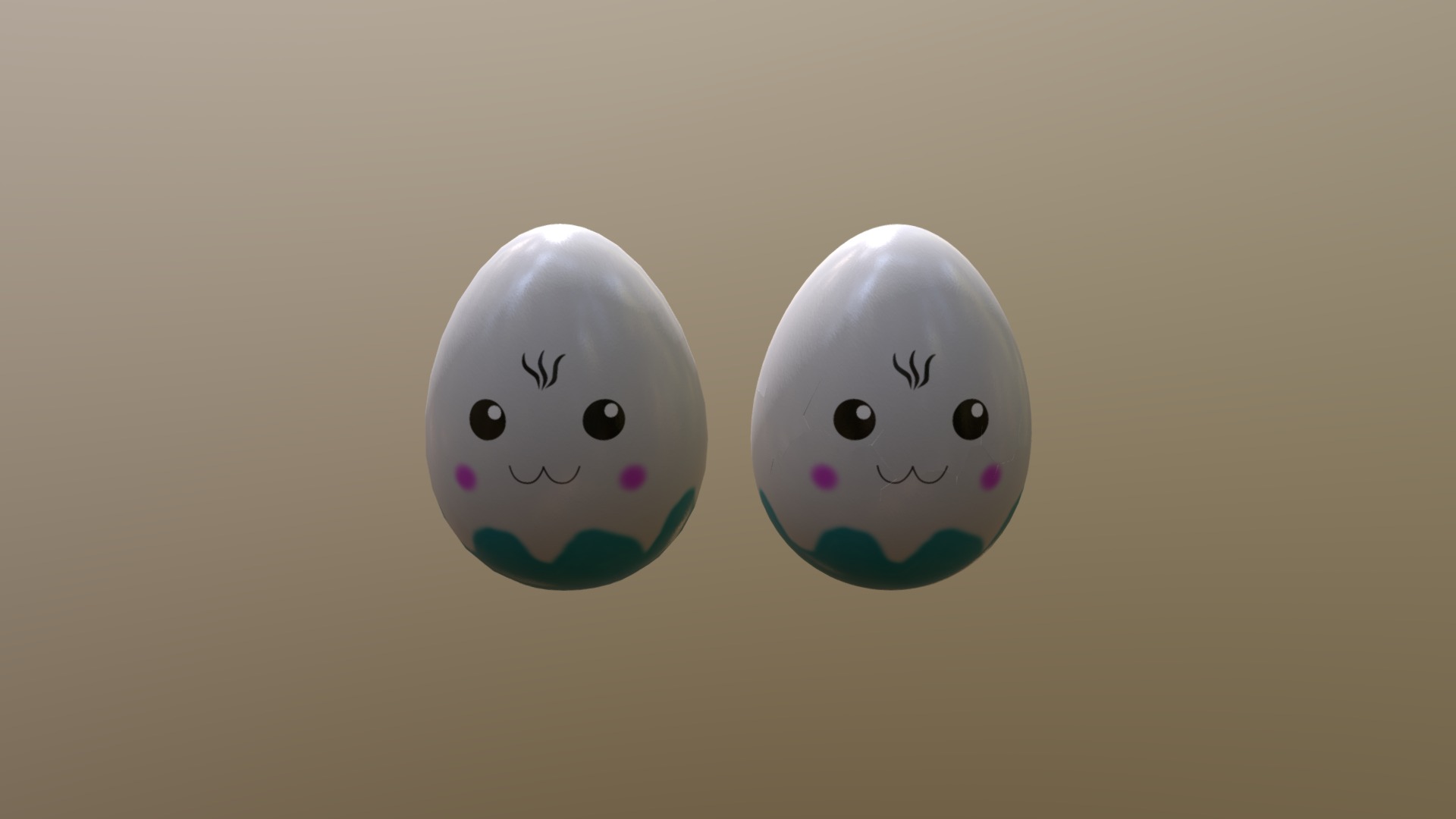 Easter Egg Cracked N003 3d model