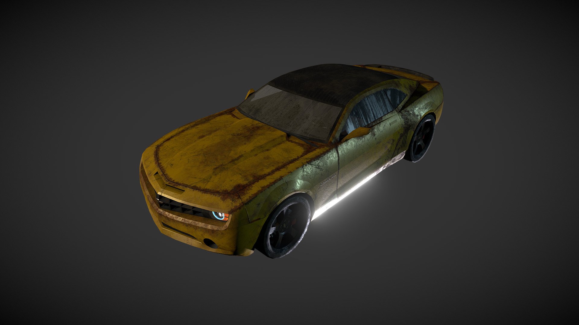 Old Rusty Chevrolet Camaro 2010 3d model