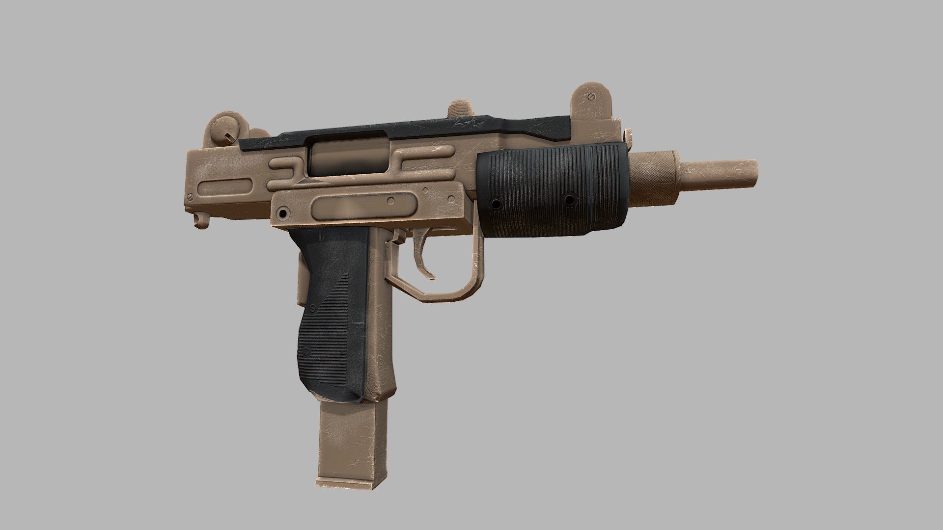 3D World Uzi gun 3d model