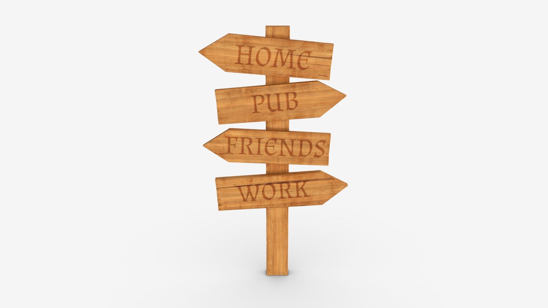 Wooden signboards 02v2 3d model