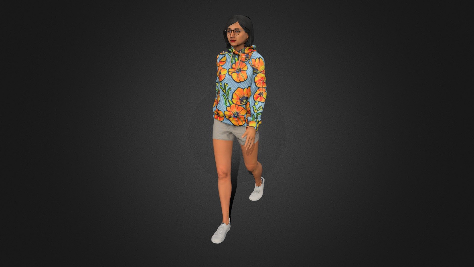 Indian Teen In Shorts, Female 3d model