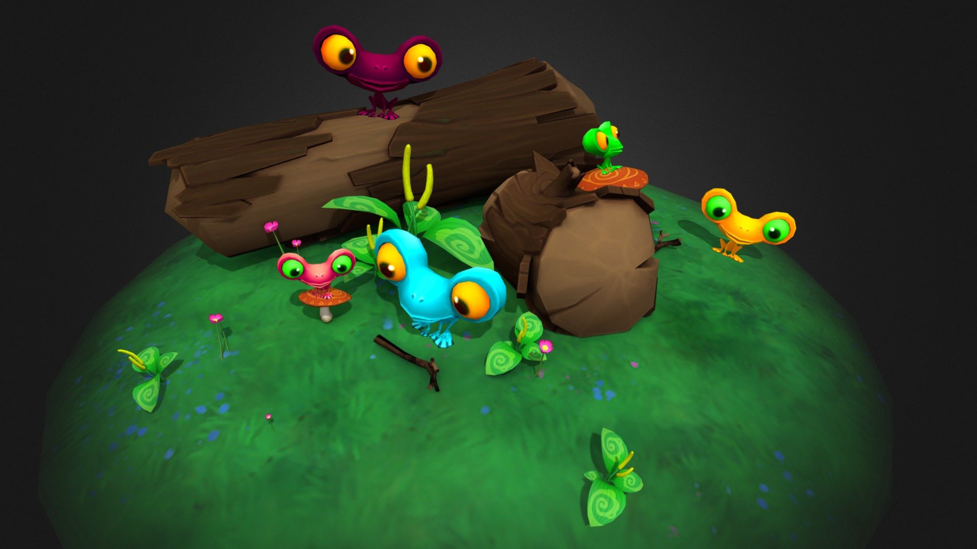 Frogs pack 3d model