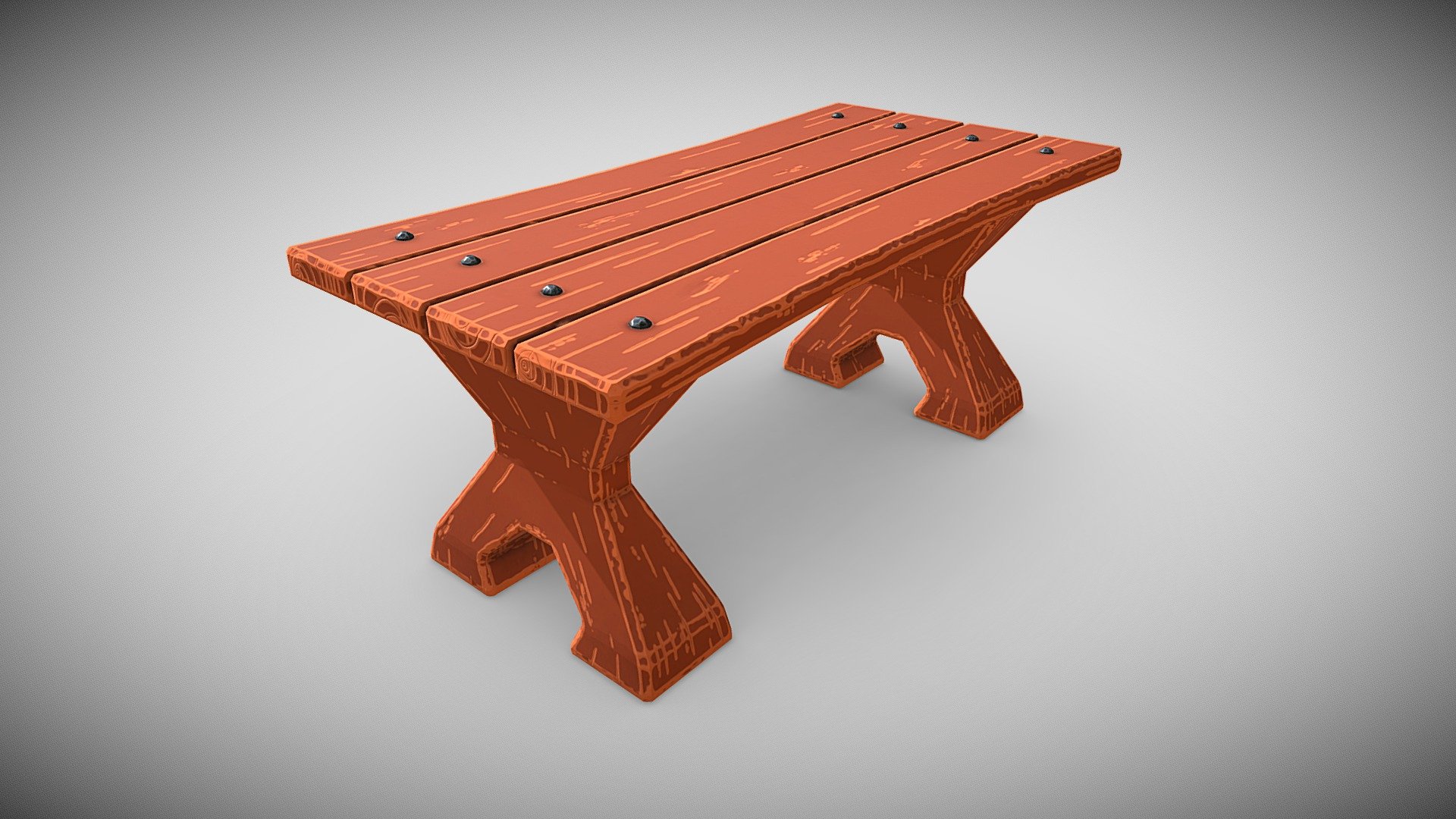 Stylized Wooden Table 3d model